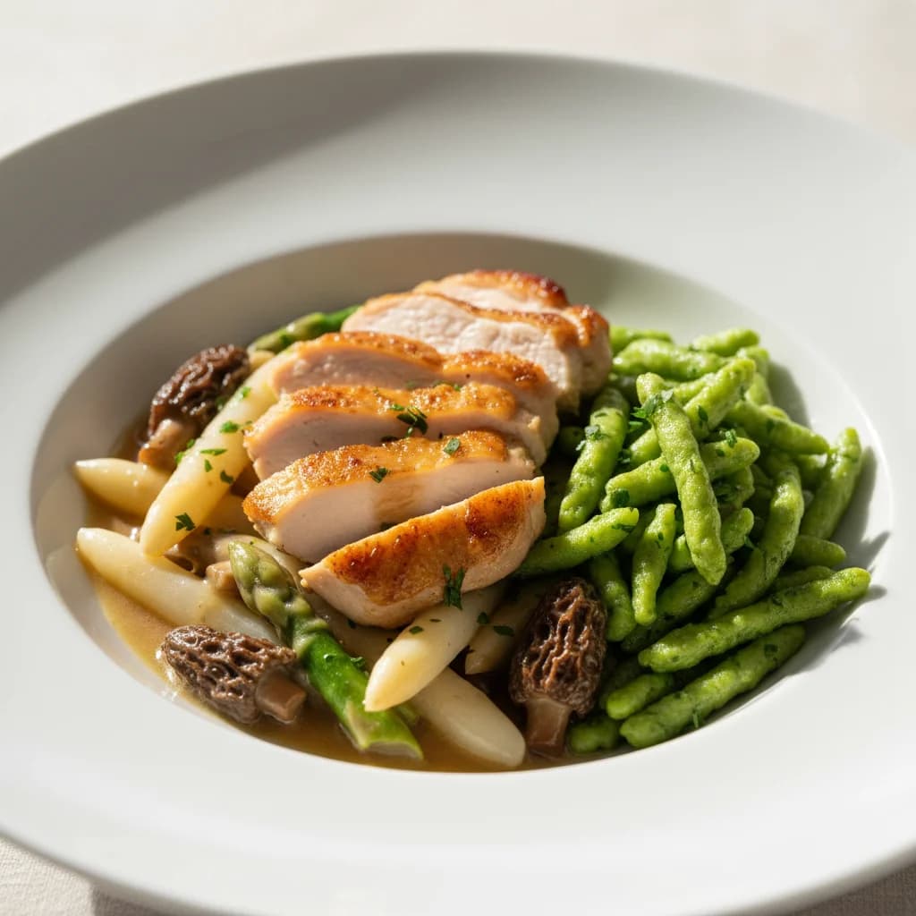 Morel Chicken & Wild Garlic Spätzle